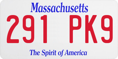 MA license plate 291PK9