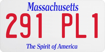 MA license plate 291PL1