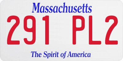 MA license plate 291PL2