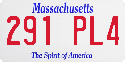 MA license plate 291PL4