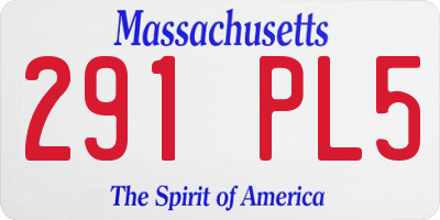 MA license plate 291PL5