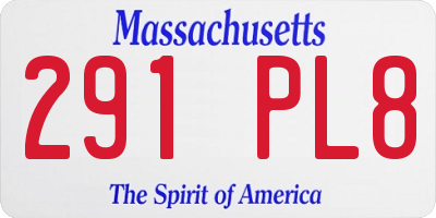 MA license plate 291PL8