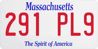MA license plate 291PL9