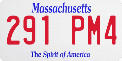 MA license plate 291PM4