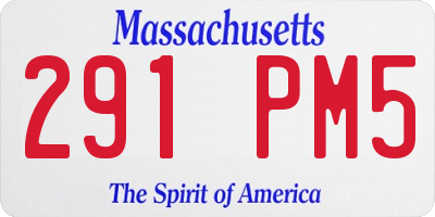 MA license plate 291PM5