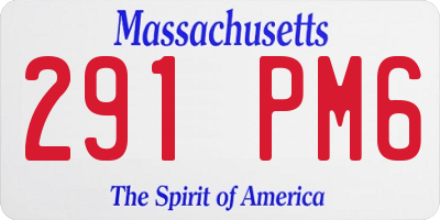 MA license plate 291PM6
