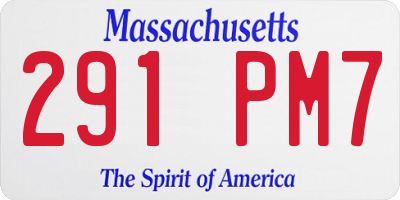 MA license plate 291PM7