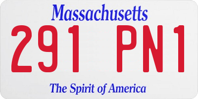 MA license plate 291PN1