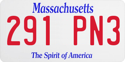 MA license plate 291PN3