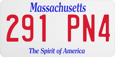 MA license plate 291PN4