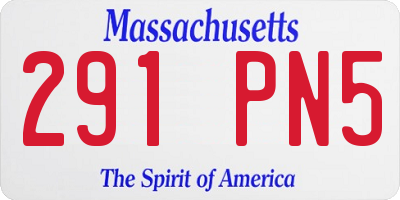 MA license plate 291PN5
