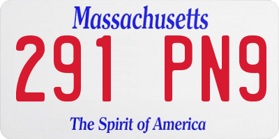 MA license plate 291PN9
