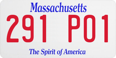 MA license plate 291PO1