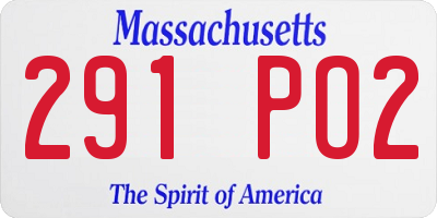 MA license plate 291PO2