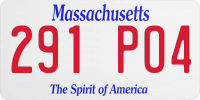 MA license plate 291PO4