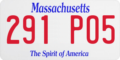 MA license plate 291PO5