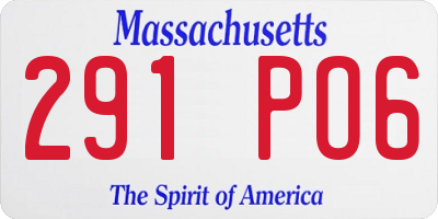 MA license plate 291PO6