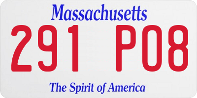 MA license plate 291PO8