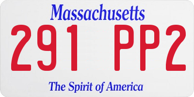 MA license plate 291PP2