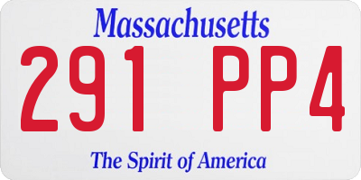 MA license plate 291PP4