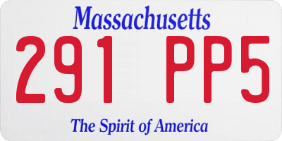 MA license plate 291PP5