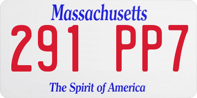 MA license plate 291PP7