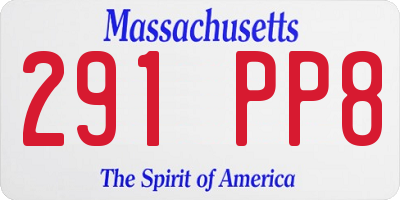 MA license plate 291PP8