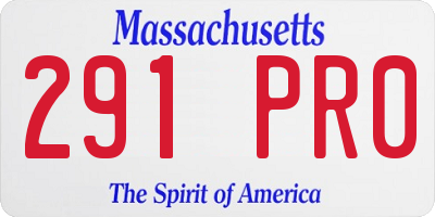 MA license plate 291PR0