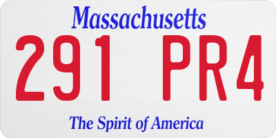 MA license plate 291PR4