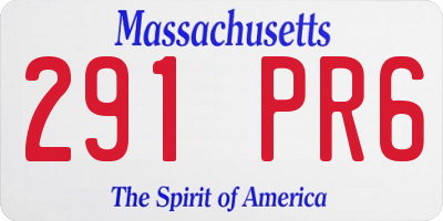 MA license plate 291PR6