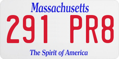 MA license plate 291PR8