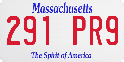 MA license plate 291PR9