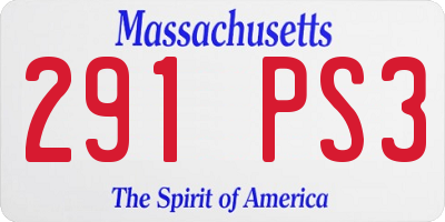 MA license plate 291PS3