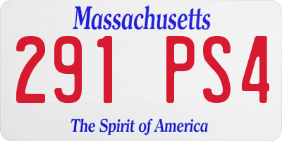 MA license plate 291PS4