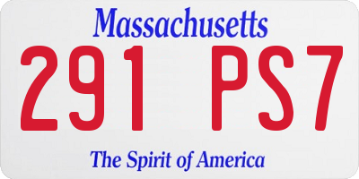 MA license plate 291PS7