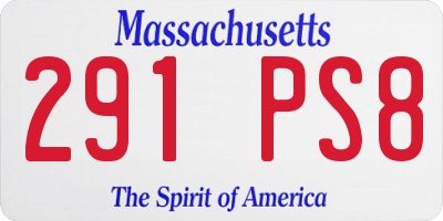 MA license plate 291PS8