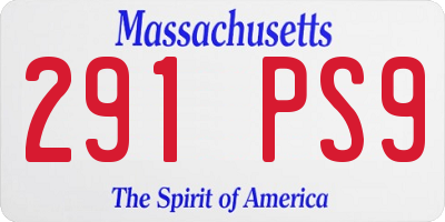 MA license plate 291PS9