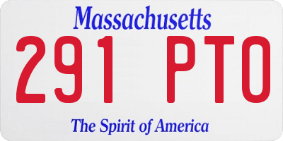 MA license plate 291PT0