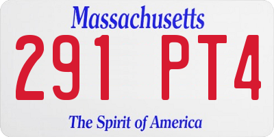 MA license plate 291PT4