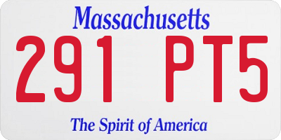 MA license plate 291PT5