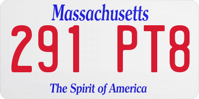 MA license plate 291PT8
