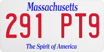 MA license plate 291PT9