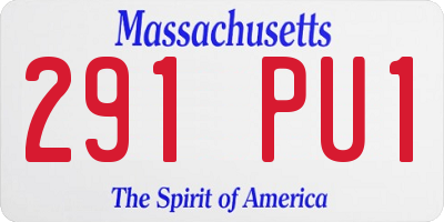 MA license plate 291PU1