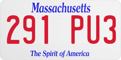 MA license plate 291PU3