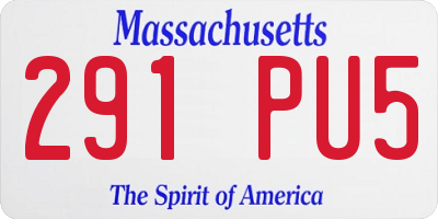 MA license plate 291PU5