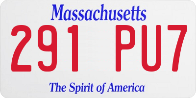 MA license plate 291PU7