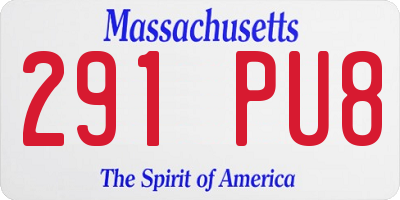 MA license plate 291PU8