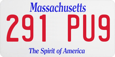 MA license plate 291PU9
