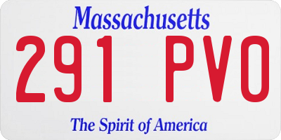 MA license plate 291PV0