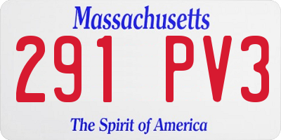 MA license plate 291PV3